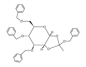 3,4,6-tri-O-benzyl-1,2-O-(1-benzyloxyethylidene)-α-D-glucopyranose Structure