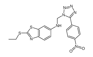 2-ethylsulfanyl-N-[[5-(4-nitrophenyl)tetrazol-1-yl]methyl]-1,3-benzothiazol-6-amine结构式
