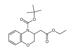 tert-butyl 3-(2-ethoxy-2-oxoethyl)-3,4-dihydro-2H-1,4-benzoxazine-4-carboxylate结构式