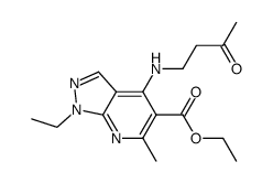 1-Ethyl-6-methyl-4-(3-oxo-n-butylamino)-1H-pyrazolo-[3,4-b]pyridine-5 -carboxylic acid ethyl ester结构式