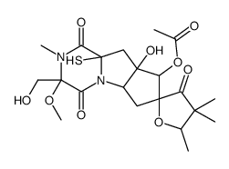 [5a-hydroxy-2-(hydroxymethyl)-2-methoxy-3,4',4',5'-tetramethyl-1,3',4-trioxo-4a-sulfanylspiro[5,6,8,8a-tetrahydrocyclopenta[3,4]pyrrolo[3,5-b]pyrazine-7,2'-oxolane]-6-yl] acetate结构式