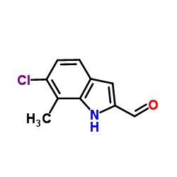 6-Chloro-7-methyl-1H-indole-2-carbaldehyde结构式