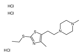 2-ethylsulfanyl-4-methyl-5-[2-(4-methylpiperazin-1-yl)ethyl]-1,3-thiazole,trihydrochloride Structure