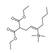 2-((Z)-3-Trimethylsilanyl-hept-2-enyl)-malonic acid diethyl ester结构式
