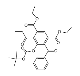 4-benzoyl-5-tert-butoxycarbonyloxy-6-propionyl-isophthalic acid diethyl ester Structure