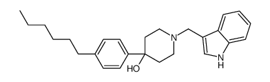 4-(4-hexylphenyl)-1-(1H-indol-3-ylmethyl)piperidin-4-ol结构式