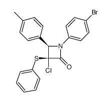 (3R,4R)-1-(4-bromophenyl)-3-chloro-3-(phenylthio)-4-(p-tolyl)azetidin-2-one Structure