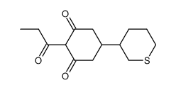 2-propionyl-5-(3-tetrahydrothiopyranyl)-cyclohexane-1,3-dione结构式