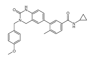 3-(3-(4-methoxybenzyl)-2-oxo-1,2,3,4-tetrahydroquinazolin-6-yl)-N-cyclopropyl-4-methylbenzamide结构式