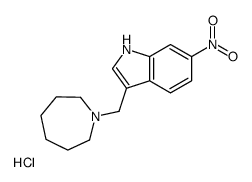3-(azepan-1-ium-1-ylmethyl)-6-nitro-1H-indole,chloride结构式