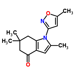 2,6,6-三甲基-1-(5-甲基-1,2-噁唑-3-基)-5,7-二氢吲哚-4-酮结构式