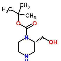 tert-butyl (2S)-2-(hydroxymethyl)piperazine-1-carboxylate structure