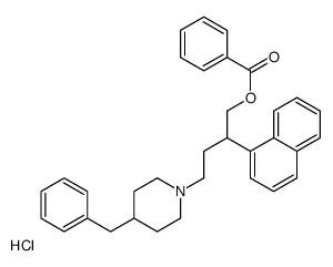 [4-(4-benzylpiperidin-1-yl)-2-naphthalen-1-ylbutyl] benzoate,hydrochloride Structure