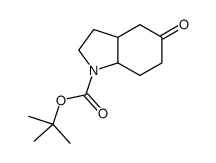 2-Methyl-2-propanyl (3aR,7aS)-5-oxooctahydro-1H-indole-1-carboxyl ate结构式