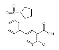 2-chloro-5-(3-pyrrolidin-1-ylsulfonylphenyl)pyridine-3-carboxylic acid Structure
