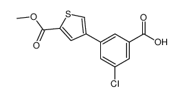 3-chloro-5-(5-methoxycarbonylthiophen-3-yl)benzoic acid结构式