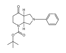 6-Benzyl-4-oxo-octahydro-pyrrolo[3,4-b]pyridine-1-carboxylic acid tert-butyl ester结构式
