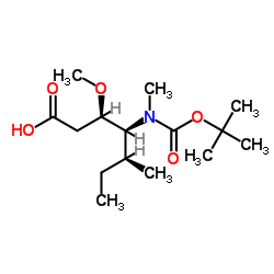 (3R,4S,5S)-4-(tert-butoxycarbonyl(Methyl)amino)-3-Methoxy-5-Methylheptanoic acid Structure