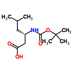 Boc-L-Β-高亮氨酸结构式