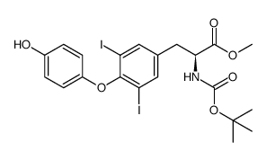 methyl (S)-2-((tert-butoxycarbonyl)amino)-3-(4-(4-hydroxyphenoxy)-3,5-diiodophenyl)propanoate结构式