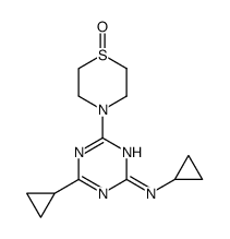 N,4-dicyclopropyl-6-(1-oxo-1,4-thiazinan-4-yl)-1,3,5-triazin-2-amine结构式