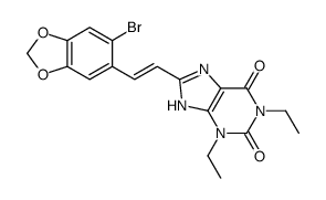 8-[(E)-2-(6-bromo-1,3-benzodioxol-5-yl)ethenyl]-1,3-diethyl-7H-purine-2,6-dione结构式