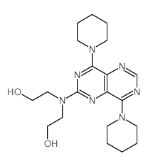 Ethanol,2,2'-[(4,8-di-1-piperidinylpyrimido[5,4-d]pyrimidin-2-yl)imino]bis- structure