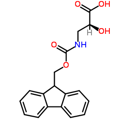 (2S)-3-{[(9H-Fluoren-9-ylmethoxy)carbonyl]amino}-2-hydroxypropanoic acid Structure