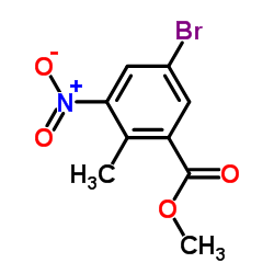 5-溴-2-甲基-3-硝基苯甲酸甲酯结构式
