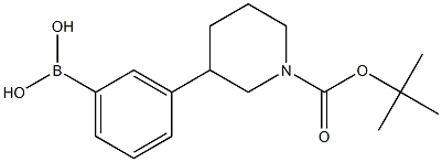 (3-[1-[(tert-butoxy)carbonyl]piperidin-3-yl]phenyl)boronic acid structure