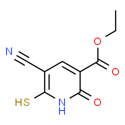 5-氰基-6-巯基-2-氧代-1,2-二氢吡啶-3-羧酸乙酯结构式