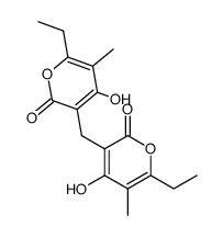 3,3'-Methylenebis(6-ethyl-4-hydroxy-5-methyl-2H-pyran-2-one)结构式