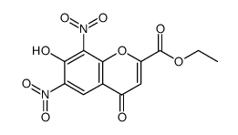 7-Hydroxy-6,8-dinitro-4-oxo-4H-1-benzopyran-2-carboxylic acid ethyl ester Structure