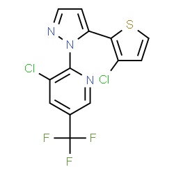 3-Chloro-2-[5-(3-chloro-2-thienyl)-1H-pyrazol-1-yl]-5-(trifluoromethyl)pyridine结构式