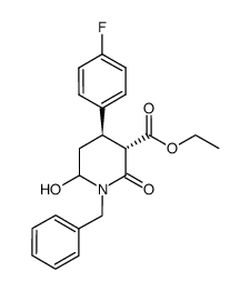 (3S,4R)-ethyl 1-benzyl-4-(4-fluorophenyl)-6-hydroxy-2-oxopiperidine-3-carboxylate结构式