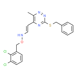 3-(BENZYLSULFANYL)-5-(2-([(2,3-DICHLOROBENZYL)OXY]AMINO)VINYL)-6-METHYL-1,2,4-TRIAZINE结构式