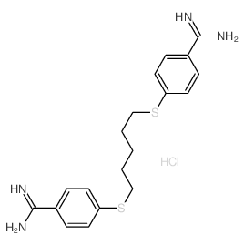 Benzenecarboximidamide,4,4'-[1,5-pentanediylbis(thio)]bis-, dihydrochloride (9CI) structure