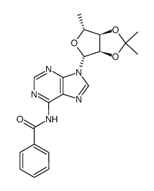N6-benzoyl-O2',O3'-isopropylidene-5'-deoxy-adenosine结构式