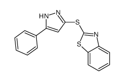 2-[(5-phenyl-1H-pyrazol-3-yl)sulfanyl]-1,3-benzothiazole结构式