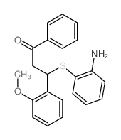 3-(2-aminophenyl)sulfanyl-3-(2-methoxyphenyl)-1-phenyl-propan-1-one structure