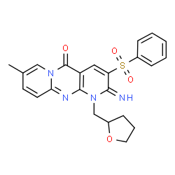 2-imino-8-methyl-3-(phenylsulfonyl)-1-(tetrahydro-2-furanylmethyl)-1,2-dihydro-5H-dipyrido[1,2-a:2,3-d]pyrimidin-5-one Structure