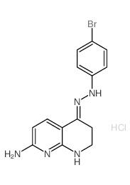 1,8-Naphthyridin-4(1H)-one,7-amino-2,3-dihydro-, 2-(4-bromophenyl)hydrazone, hydrochloride (1:1) picture