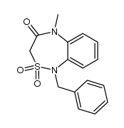 1-benzyl-5-methyl-2,2-dioxo-1,2,3,5-tetrahydro-2λ6-benzo[c][1,2,5]thiadiazepin-4-one结构式