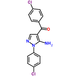 (5-AMINO-1-(4-CHLOROPHENYL)-1H-PYRAZOL-4-YL)(4-CHLOROPHENYL)METHANONE结构式