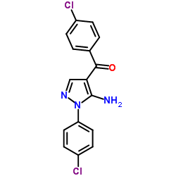 (5-AMINO-1-(4-CHLOROPHENYL)-1H-PYRAZOL-4-YL)(4-CHLOROPHENYL)METHANONE structure