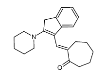2-[(2-piperidin-1-yl-3H-inden-1-yl)methylidene]cycloheptan-1-one结构式
