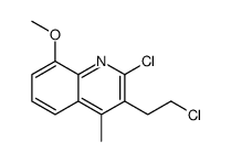 2-chloro-3-(2-chloroethyl)-8-methoxy-4-methylquinoline结构式