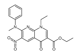 1-ethyl-7-(N-methyl-anilino)-6-nitro-4-oxo-1,4-dihydro-[1,8]naphthyridine-3-carboxylic acid ethyl ester Structure