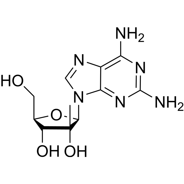 2,6-Diamino-9-(2-C-Methyl-β-D-ribofuranosyl)-9H-purine Structure