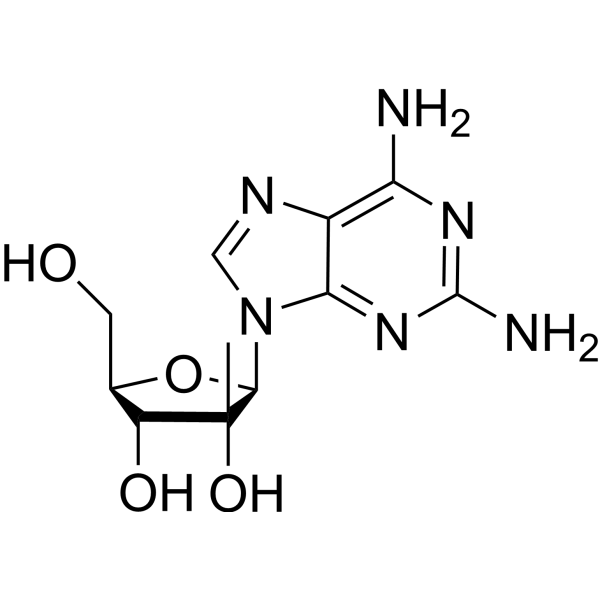 2,6-Diamino-9-(2-C-Methyl-β-D-ribofuranosyl)-9H-purine structure